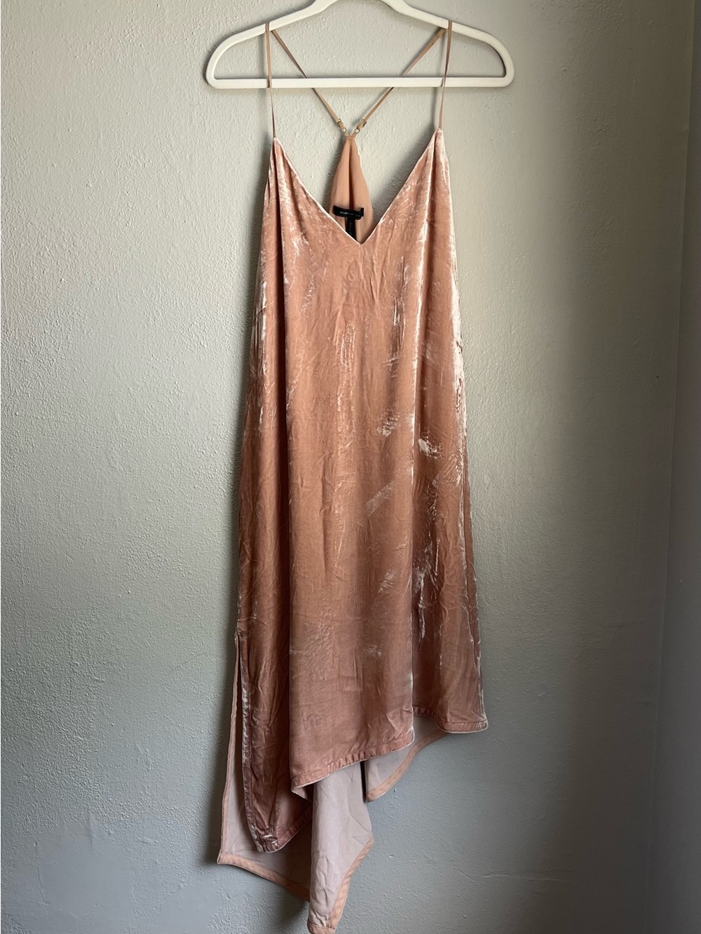 BCBGMaxAzria Blush Velvet Slip Dress